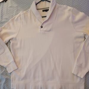 Mens Banana Republic Long Sleeve Shawl Neck White Sweatshirt XL